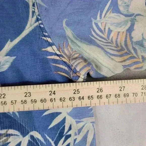 Tommy Bahama Short Sleeve Silk Button-Up Floral Shirt Blue Sz 2XL XXL - Picture 6 of 8